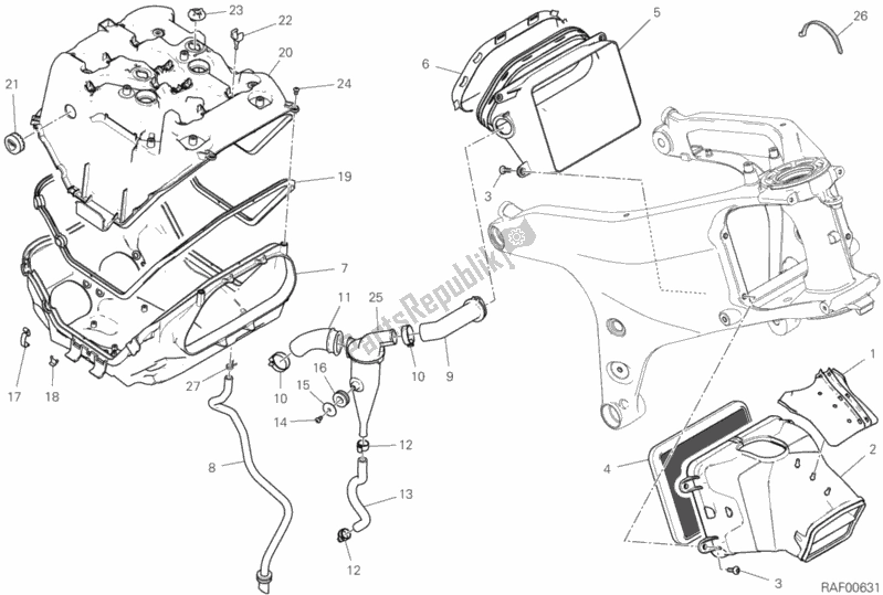 Alle onderdelen voor de Luchtinlaat - Olie-ontluchter van de Ducati Superbike Panigale V4 S Corse 1100 2019